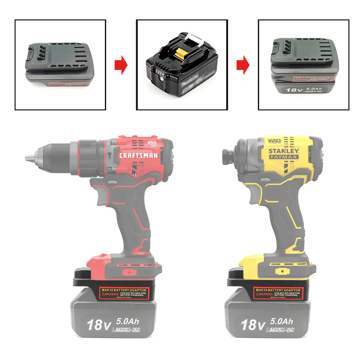 Power Tools Stanley - Conversor de adaptador de bateria para