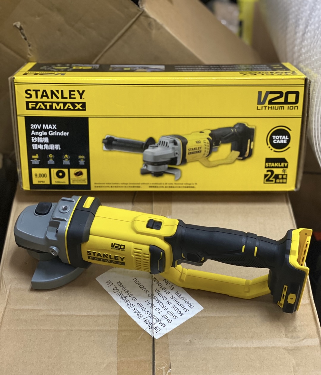 Power Tools Stanley - Moedor de ângulo recarregável 20V para