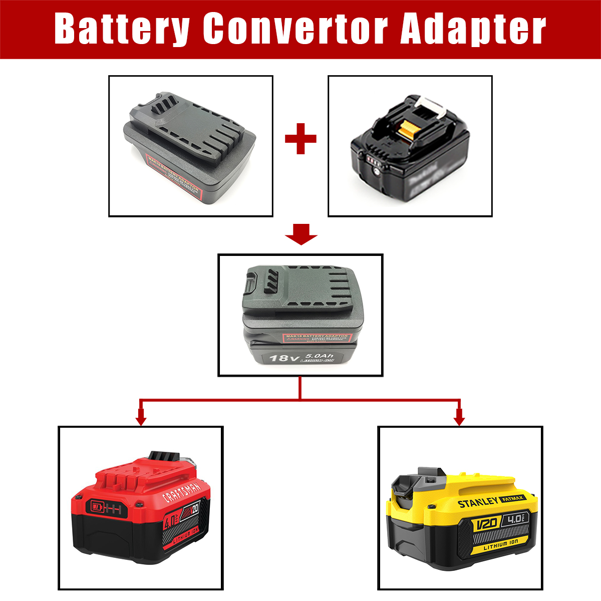 Conversor de adaptador de bate - Power Tools Stanley avaliação e preço